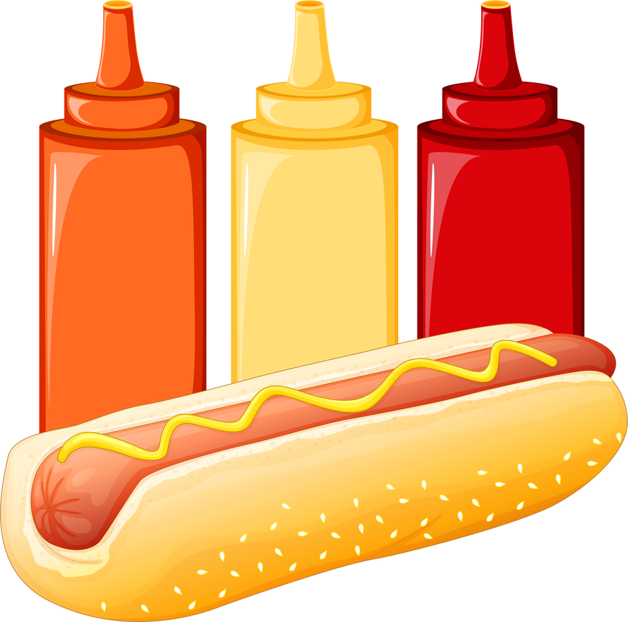 Hot Dog With Condiments 